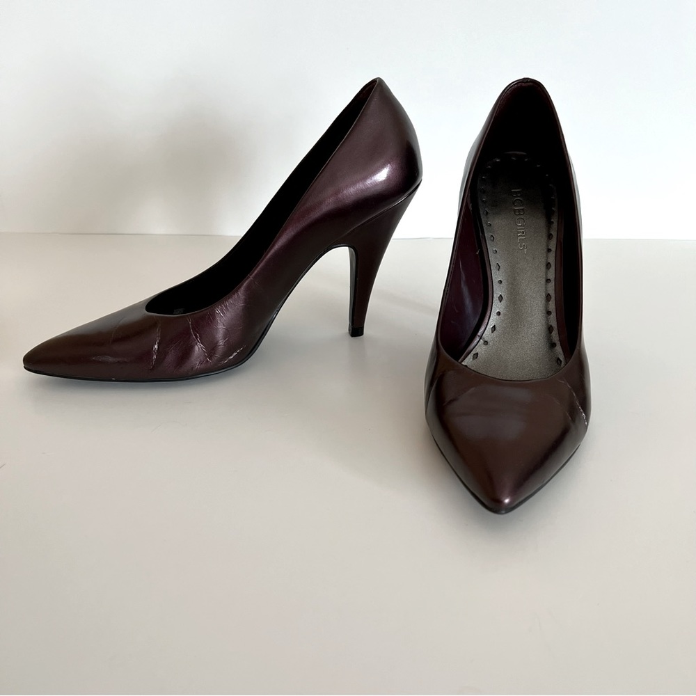 BCBGirls Brown Shiny Leather Heels 8N
